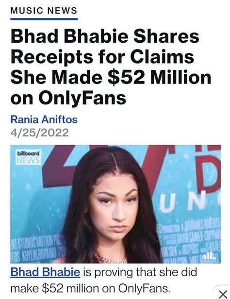 Bhad Bhabie Shares Receipts for OnlyFans Claims